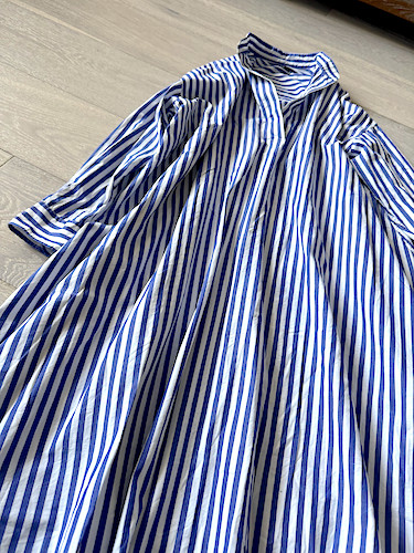 Journal Standard Blue White Striped 100% Cotton Shirt Dress Size M Relaxed Fit