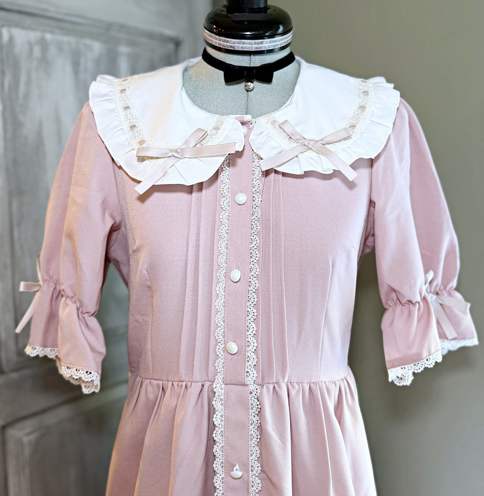 DearMyLove Pink Selectable Length Tiered Dress Long Kawaii Jirai Kei Japan M