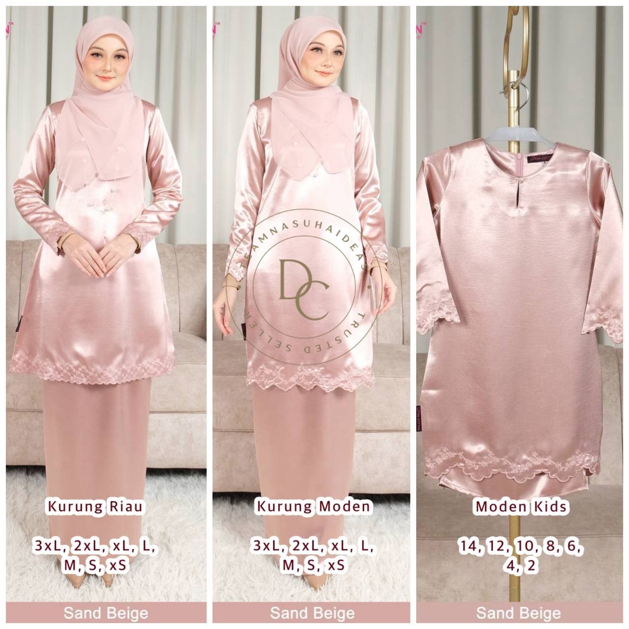 2piece of KURUNG Ammara 2026 Dhia Cotton KURUNG Satin Silk Sedondon