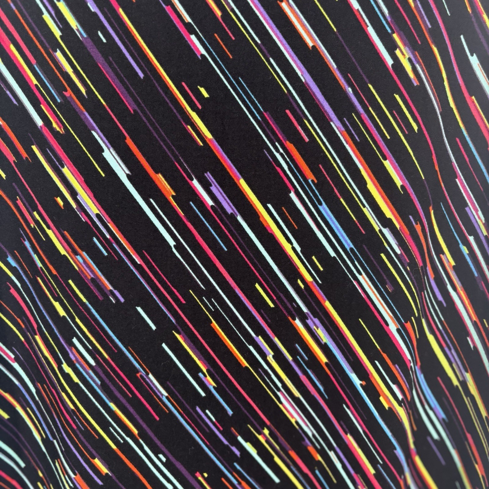 Absolutely Love It Womens Maxi Dress 2X Black Rainbow Stripe Stretch Side Slits