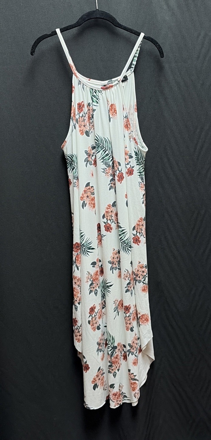Floral Sundress Cream with Pink Rose Flowers Size XL