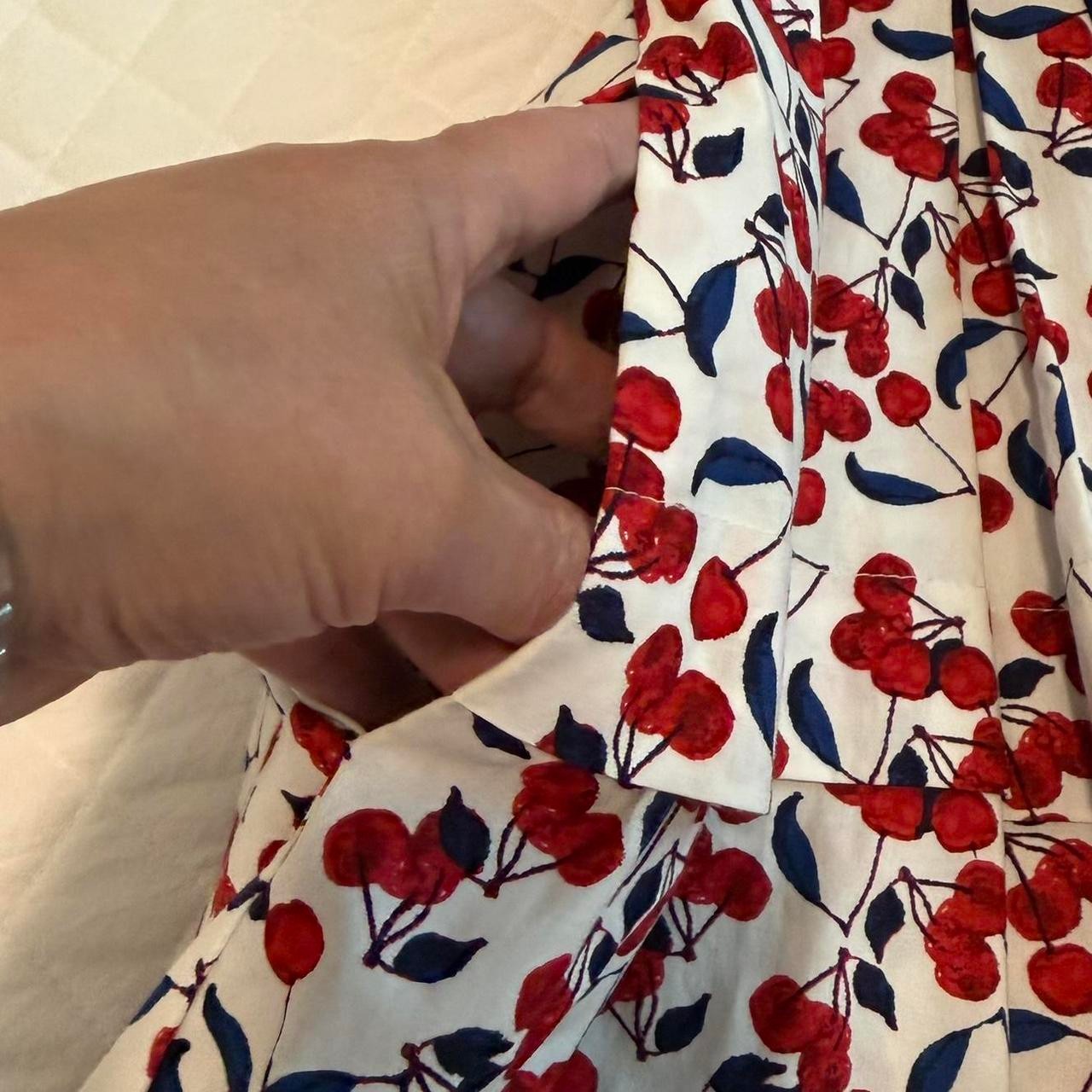 Modcloth Donna Morgan Cherries Print Button Down Retro Dress Size 14W