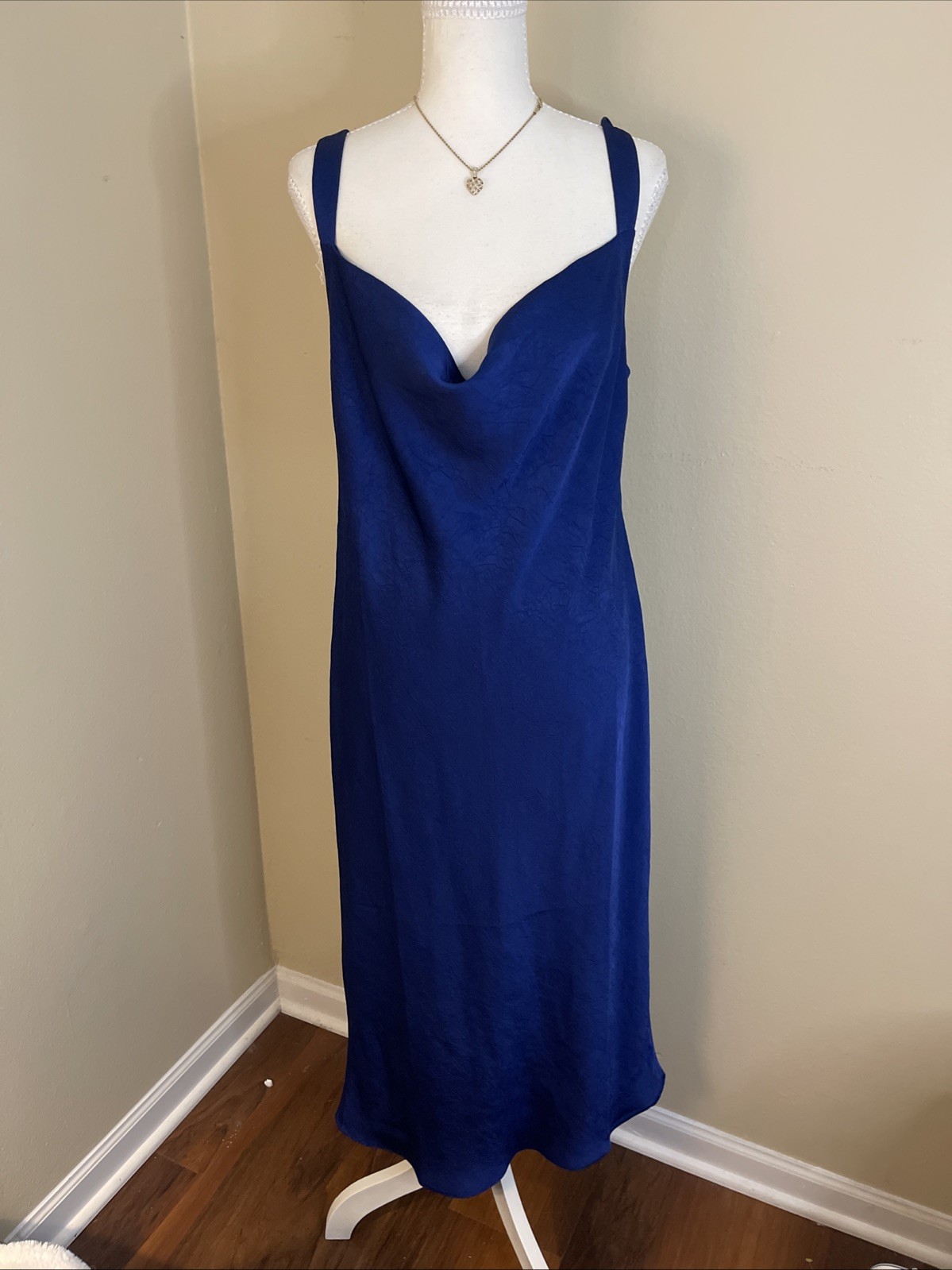 Baum und Pferdgarten Agamora Midi Slip Dress Bellwether Blue EU 42 Cowl Neck