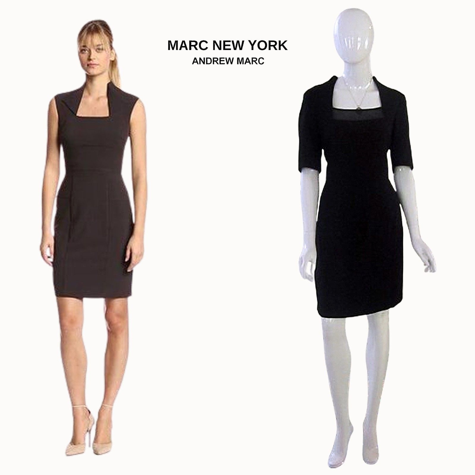 MARC NEW YORK NEW Envelope Collar Sheer Panel Yoke Dress 12