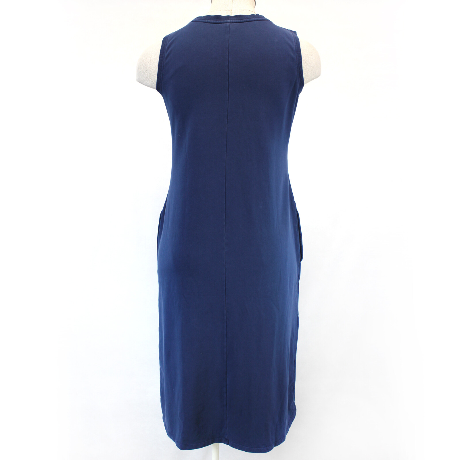 Talbots Plus Blue TERRY cotton Midi DRESS beach resort 3X pockets nautical