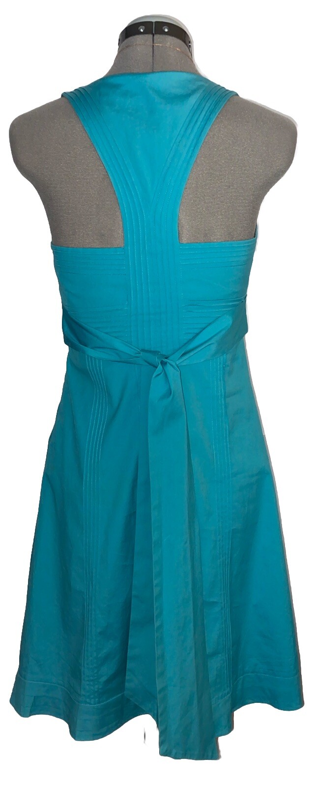 Sundress High Waist Side Zip Sash Lined Pit To Pit 15” L 38” Size S ?? No Tag