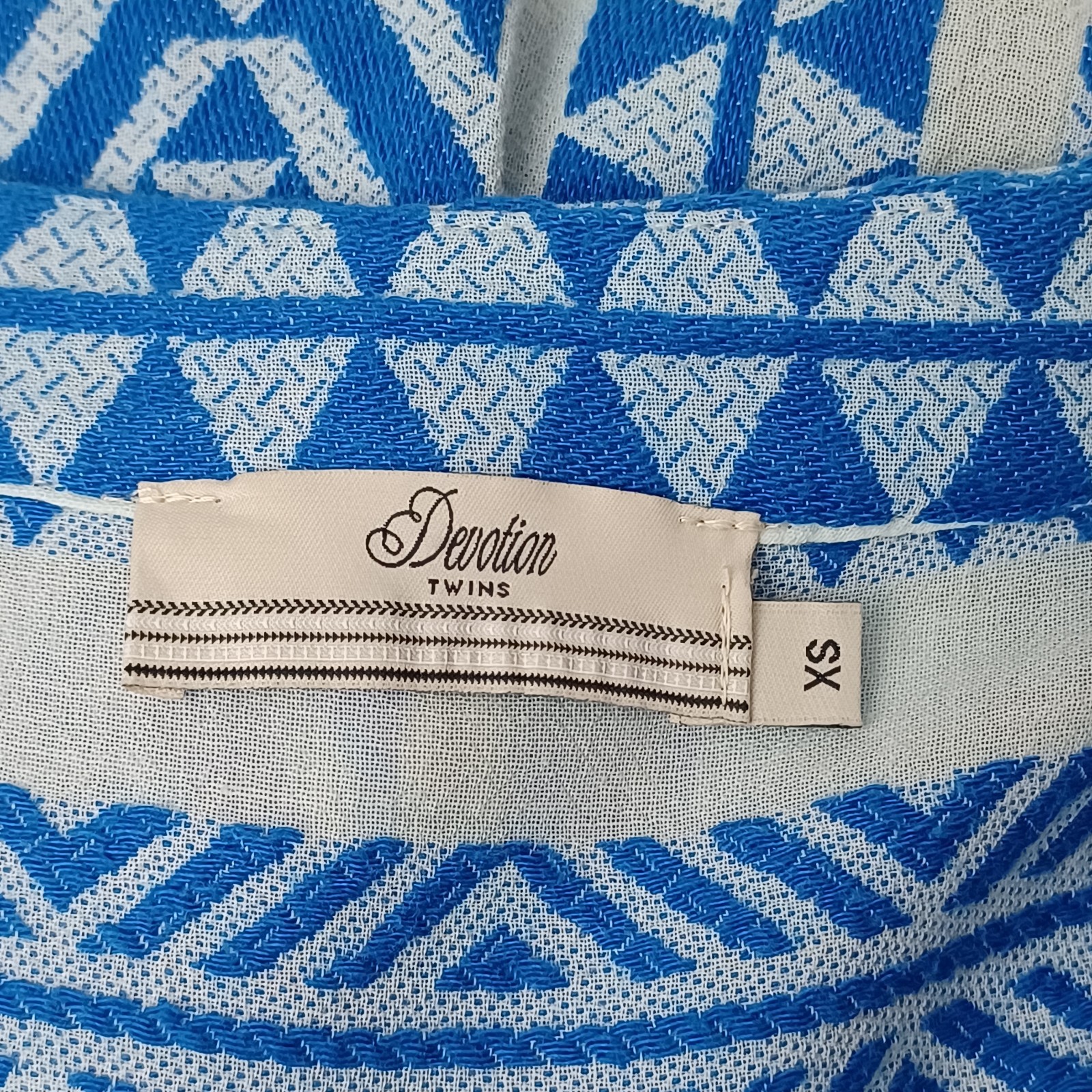 Devotion Twins Embroidered Ella Tunic Dress Size XS Women Boho Cotton Bell Sleev