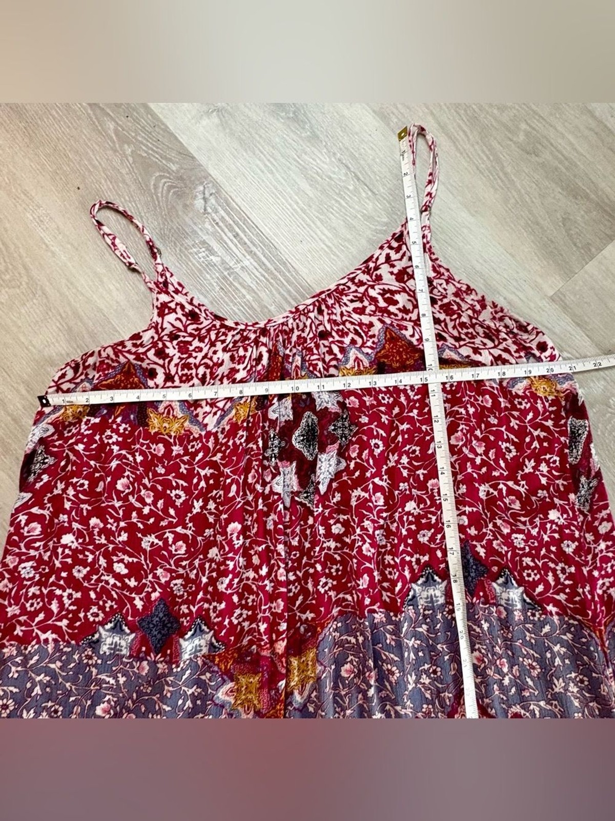 Maxi Dress Adjustable Straps Size Medium Flowy Coverup