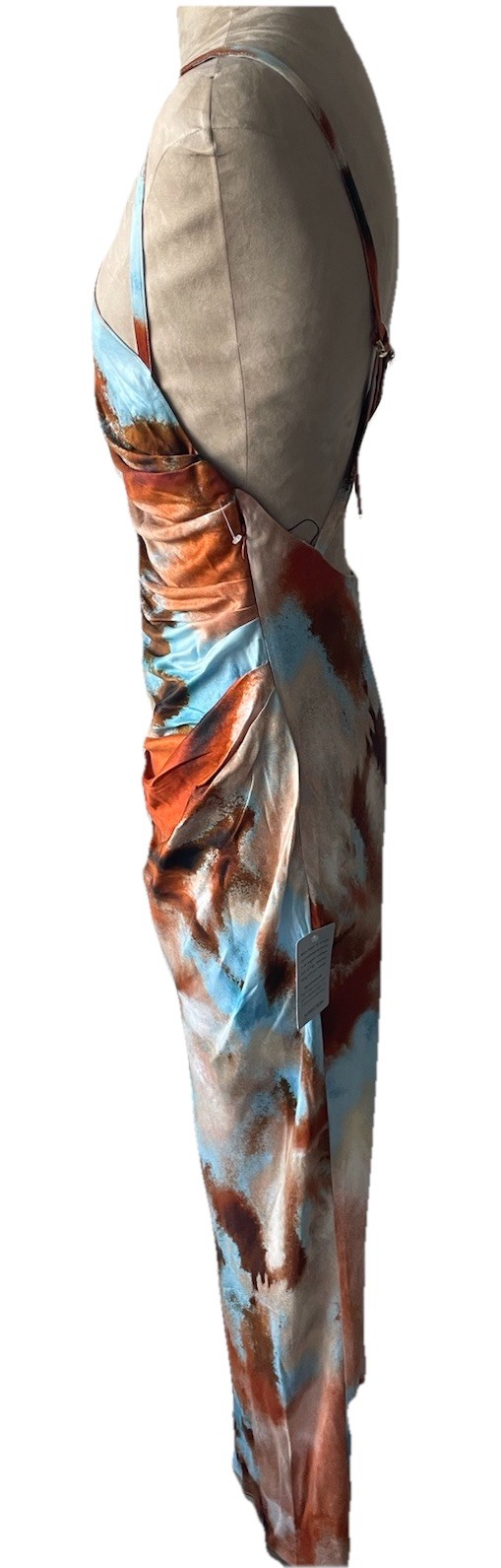 New Significant Other Rhode Abstract Asymmetric Gown Maxi Dress Open Back Sz 4