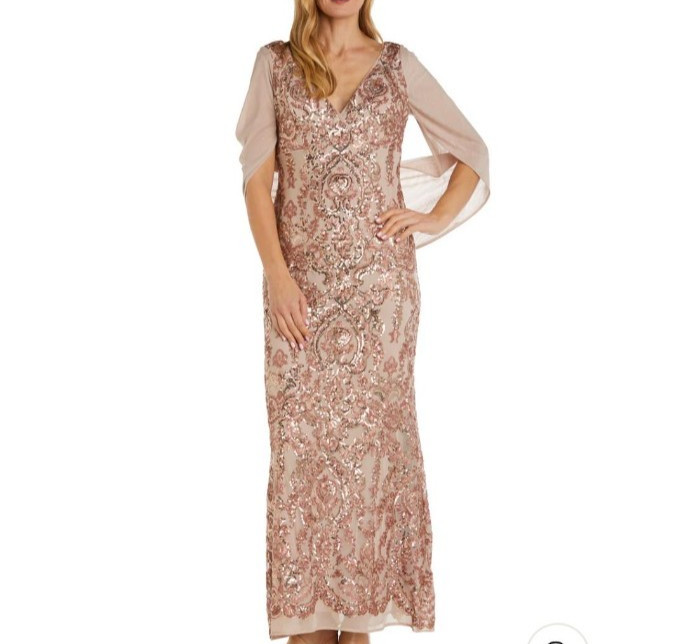 R&M Richards this stunning elegance long formal dress V- Neckline