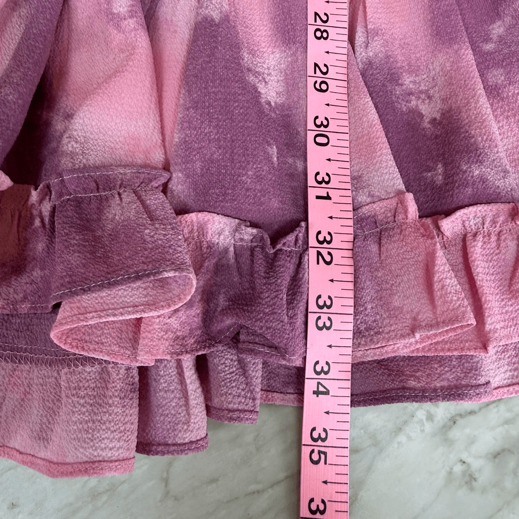 Buddy Love Sofia one-shoulder ruffled tie-dye mini dress size S NWT