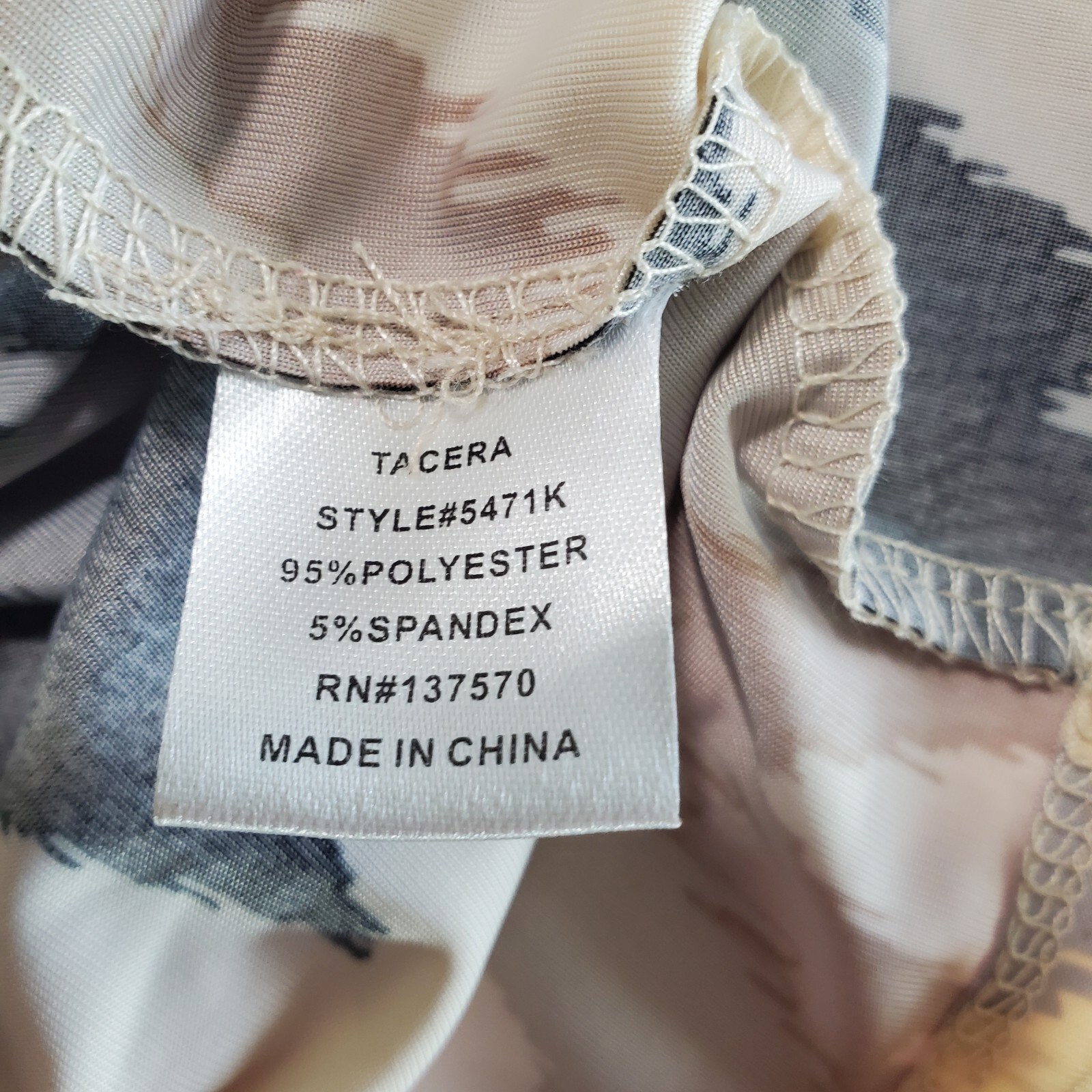 Tacera Dress Womens Small Beige Blue Black Chevron Pintuck Mandarin Collar