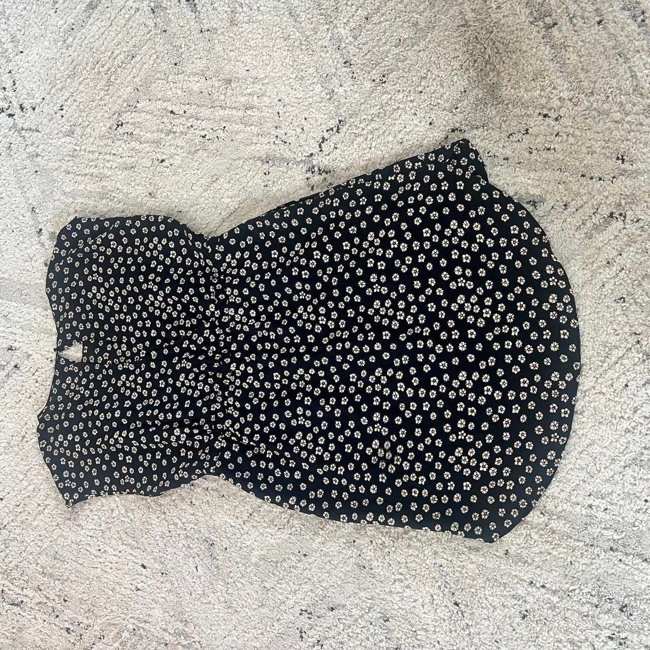 Madewell 100% Silk Black Floral Mini Dress Size 6