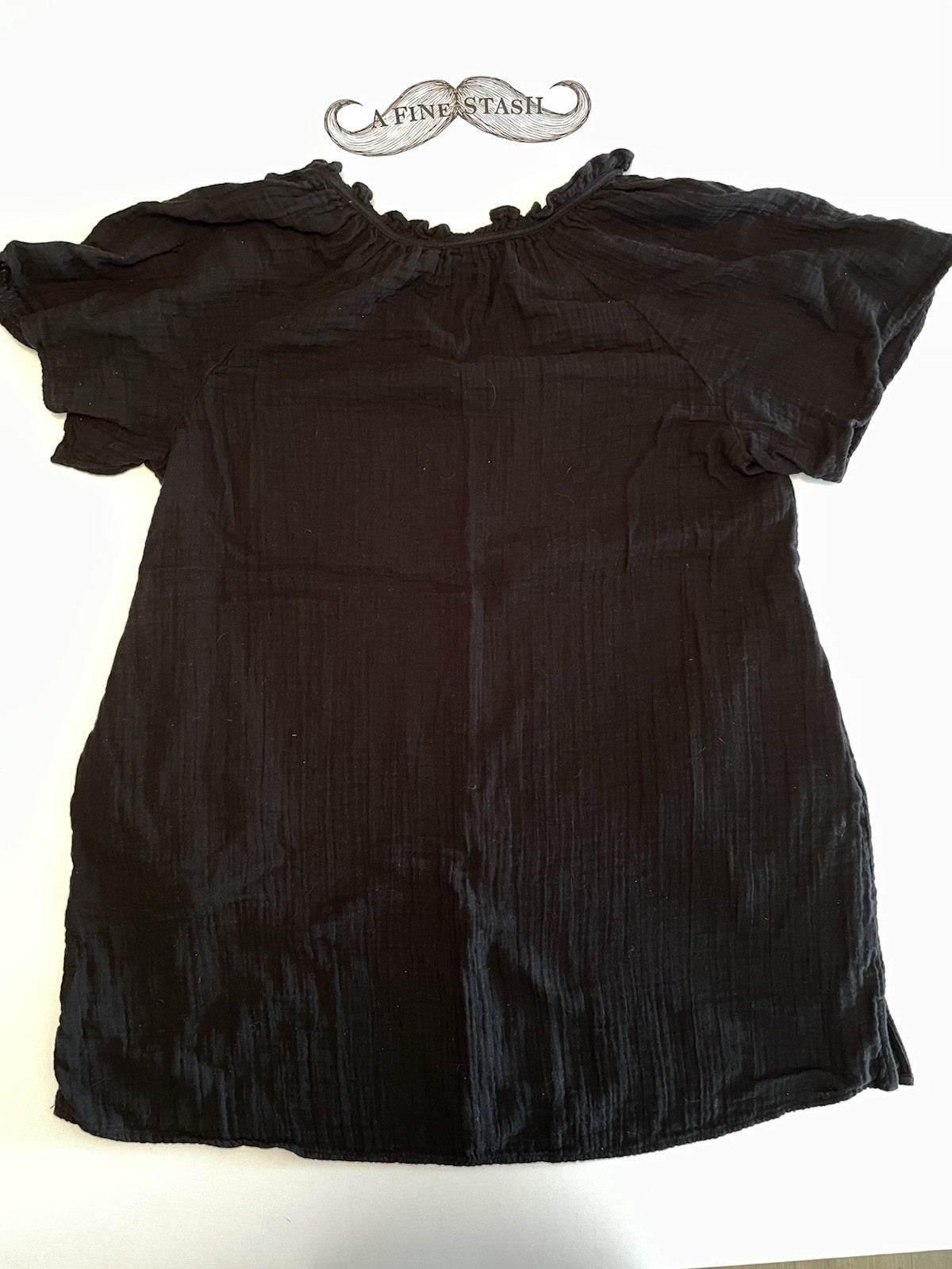 Old Navy Crinkle Gauze Flutter Sleeve Mini Swing Dress Black Women XL Boho