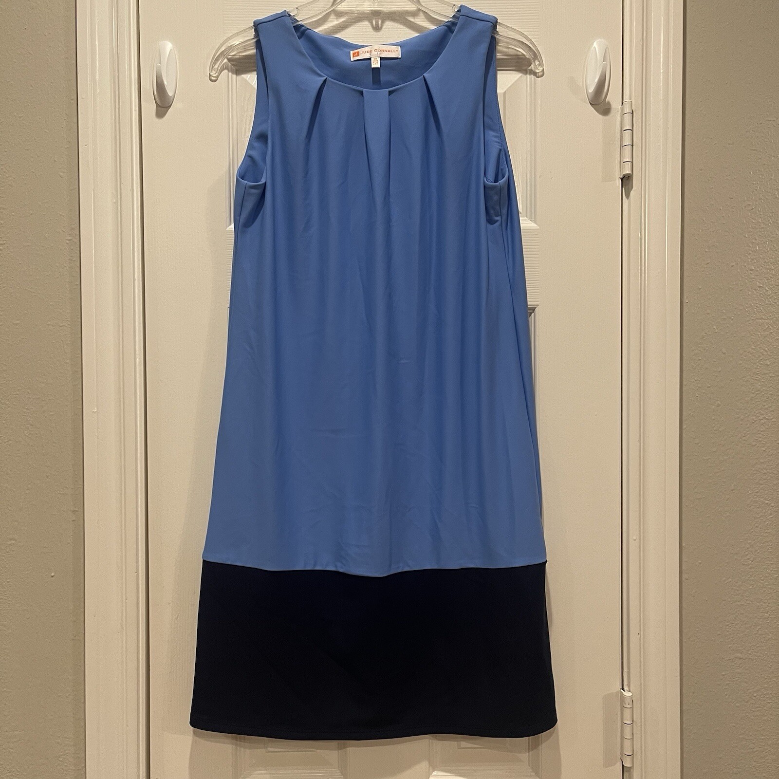 Jude Connally Jude Cloth Dress Women’s XS Sheath Blue Color Block Business