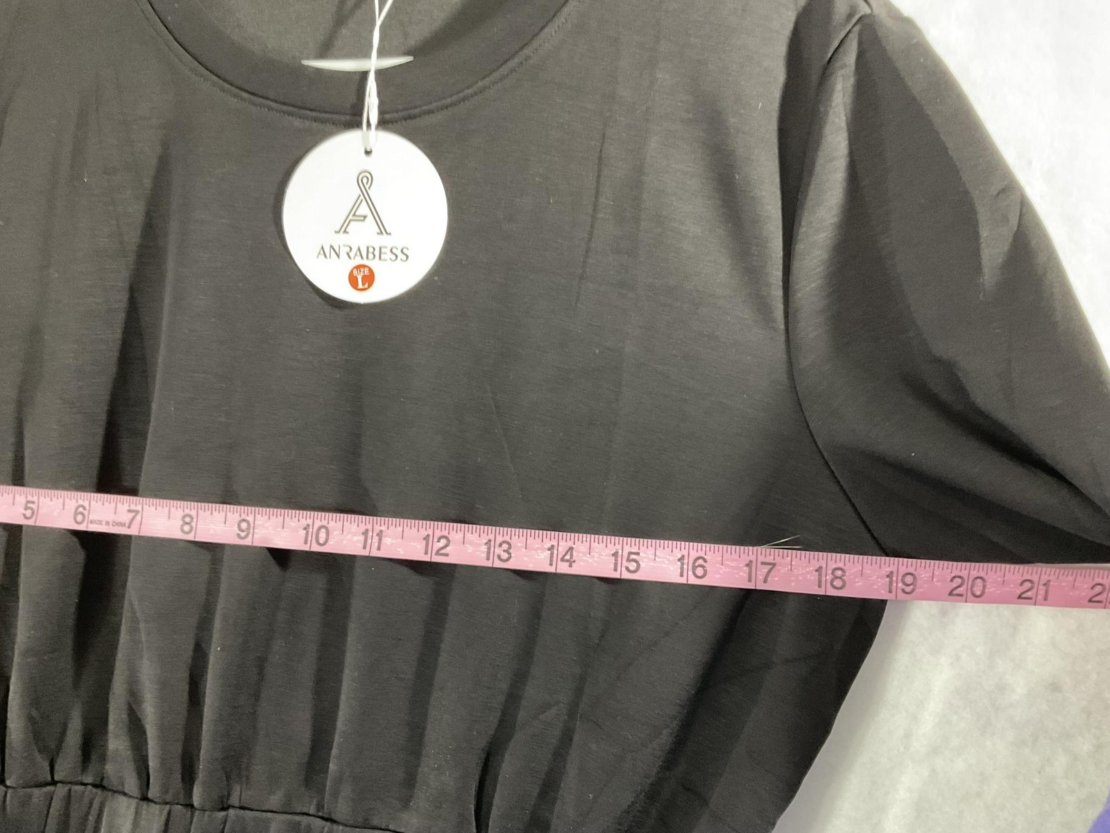 ANRABESS Sweater Dress Womens Large Black Long Sleeve Crew Neck Pockets New