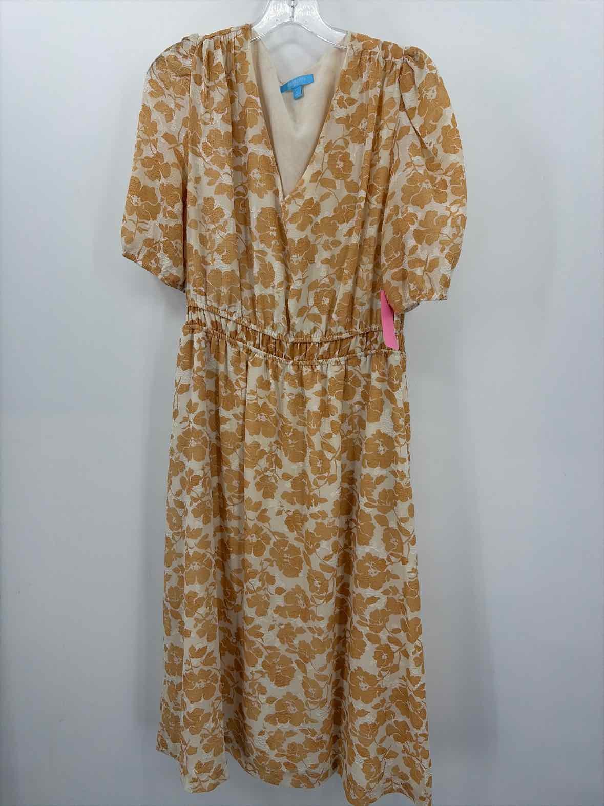 Pre-Owned Draper James RSVP Tan Size Large Short Short Sleeve Dress