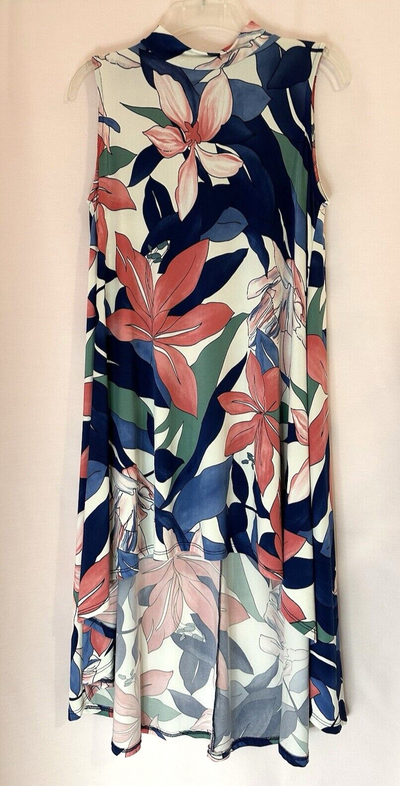 Blooms In The City Dress Women’s M Floral Hi Low Stretch Lightweight Made In USA