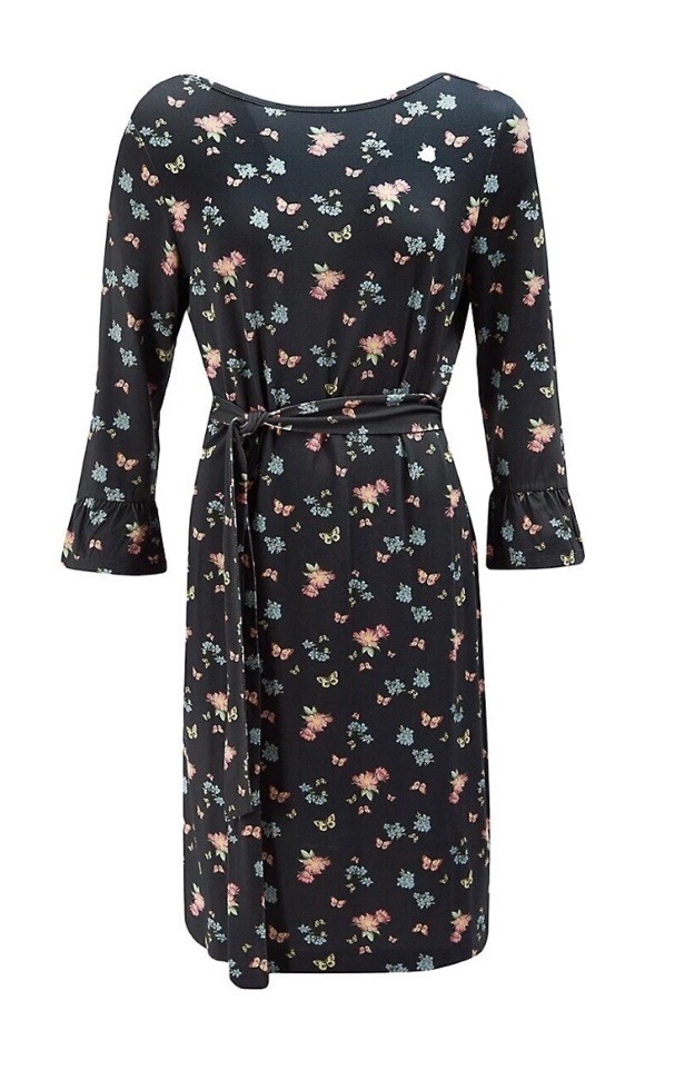 Barbour Dress Womens Size 6 USA Marlowe Floral Navy Preppy Coastal Butterfly