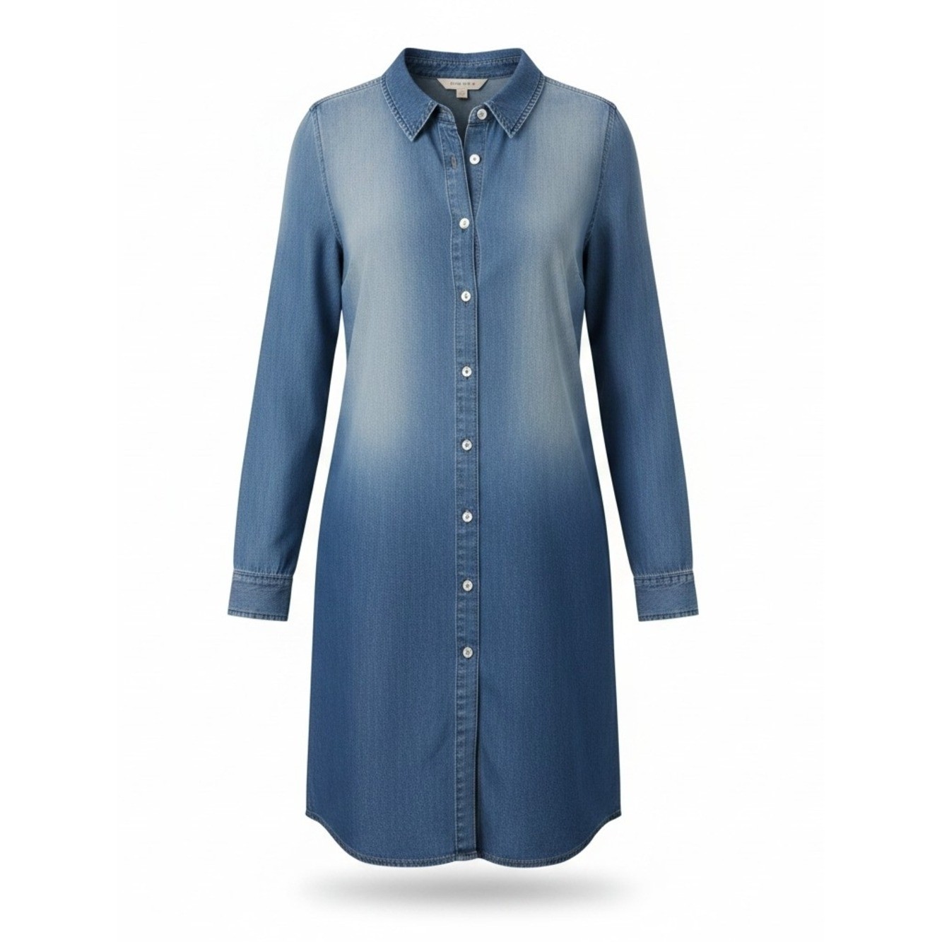 UMGEE | USA Denim Ombre Stone Wash Shirt Dress Boho Tencel Button Down | 2X
