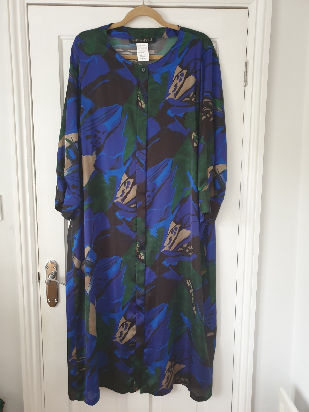 Marina Rinaldi blue/green pattern Abito dress, size 20