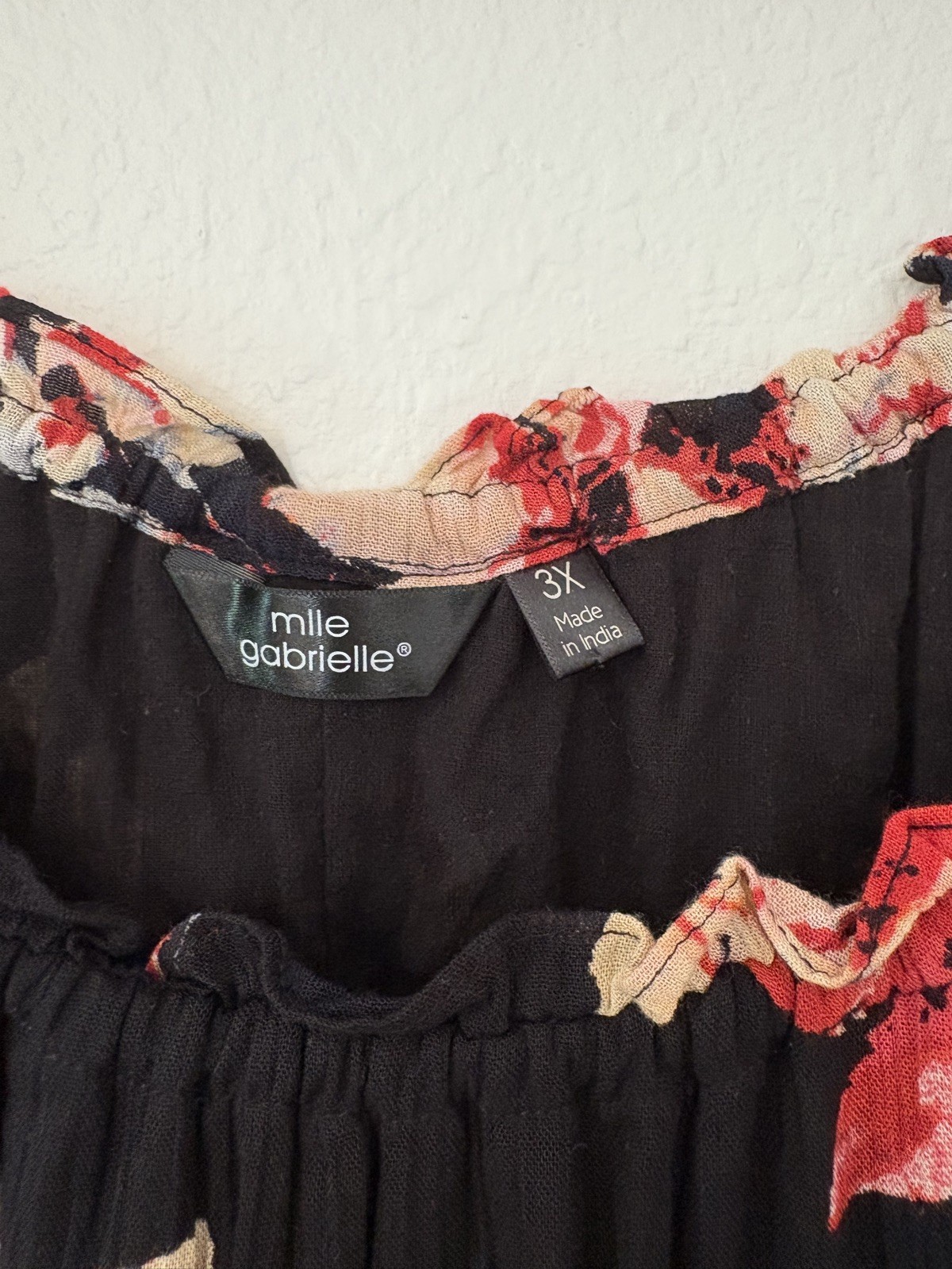 Mlle Gabrielle Black Romantic Flowy Garden Party Dress 3X Feminine Boho Peasant