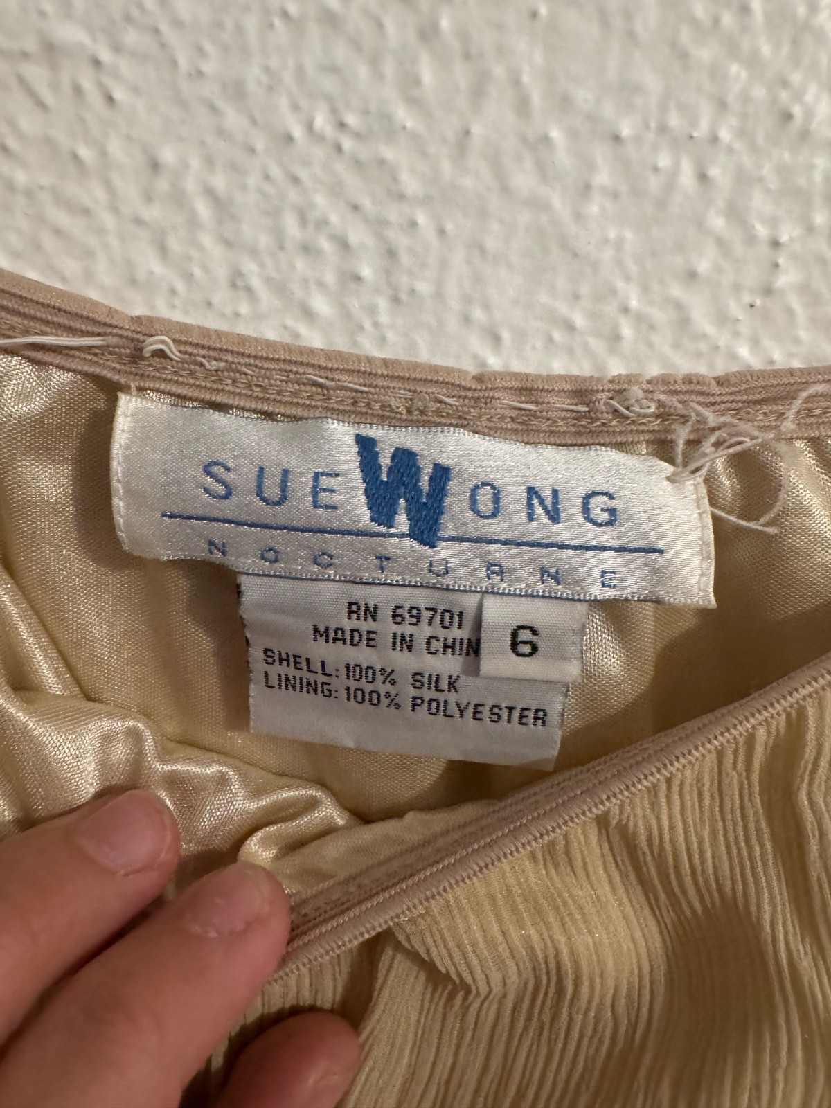 Sue Wong nocturne rare 100% silk 2 piece set beaded embroidery