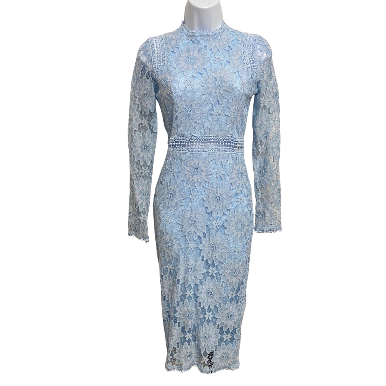 Whimsical Floral Lace Midi Dress Kentucky Derby Wedding Guest Feminine Delicate