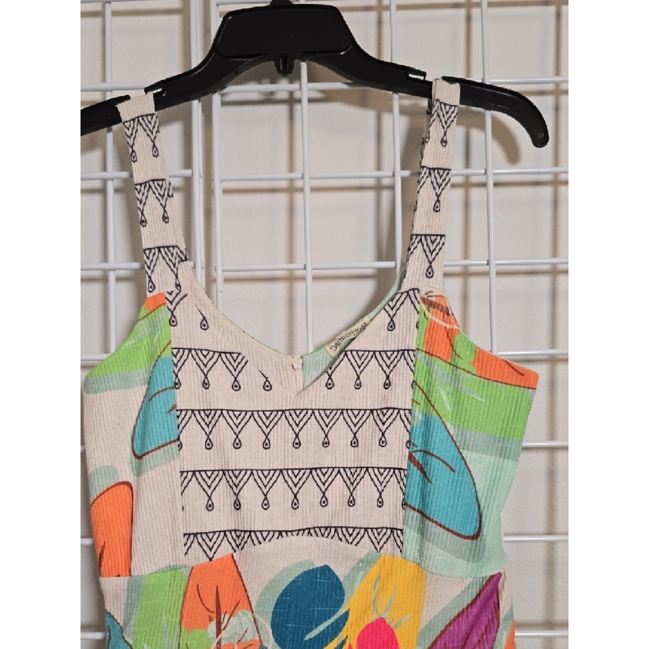 Tropical Colorful Leaf Pattern Yumarimel Brazilian Maxi Dress Size Medium NWT