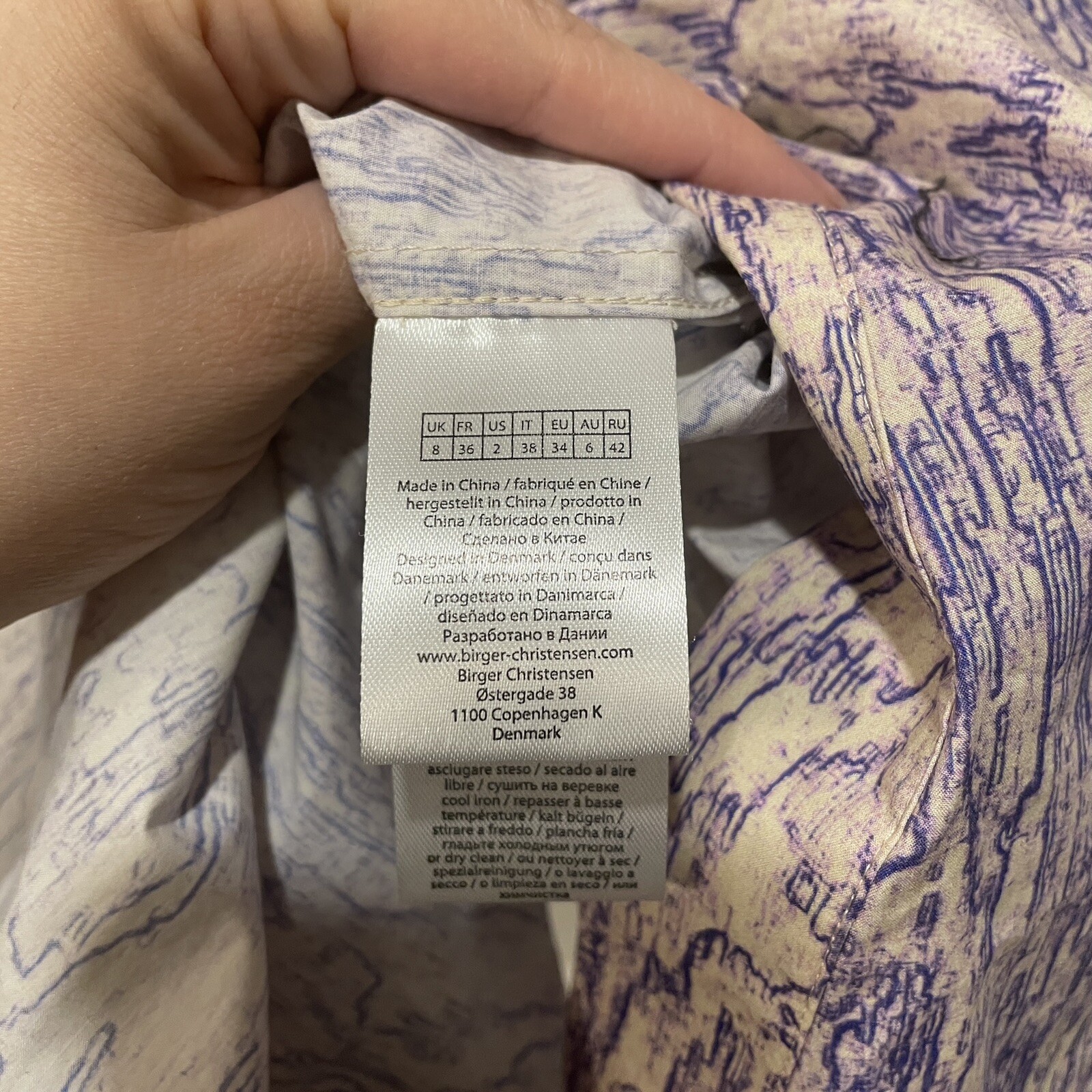 NEW Remain Birger Christensen Purple Marika Dress Shoulder Pads Size 2 Designer