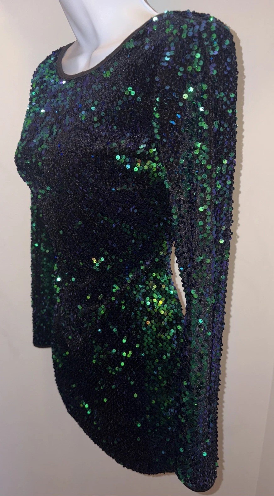 Privy Privately Privileged Sequins Holiday Prom Party Formal Mini Emerald Dress
