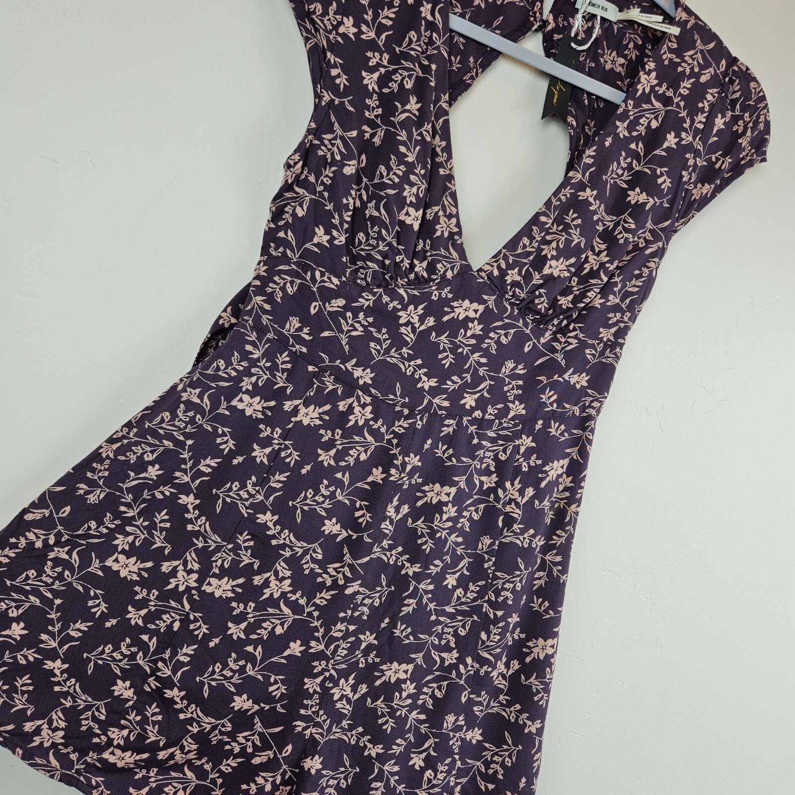 FLORAL SUMMER JUMPSUIT KEYHOLE Womens S Empire waist Back Ties Shorts Dress