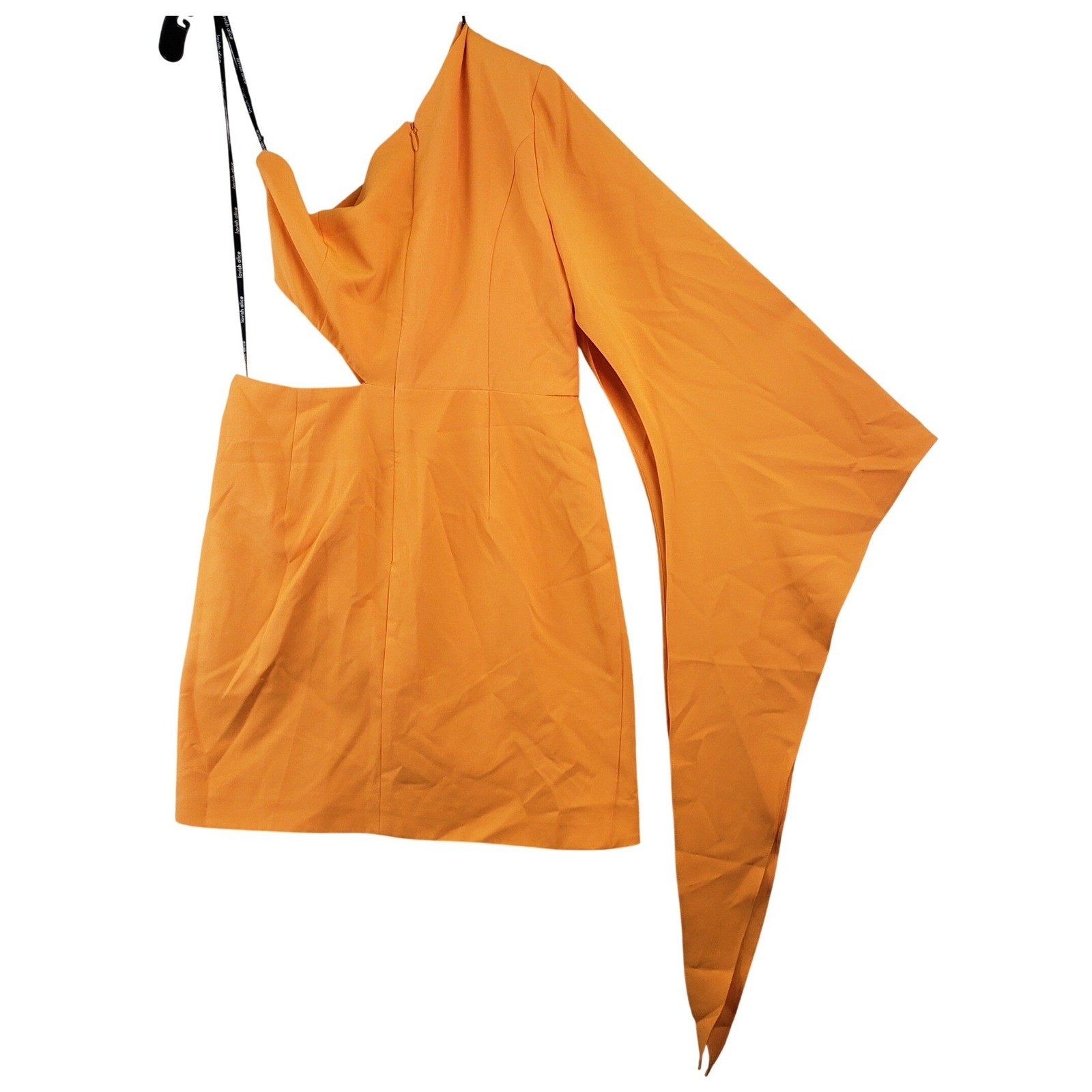 Lavish Alice One Shoulder Cape Mini Dress Womens 10 Yellow Asymmetrical Cutout