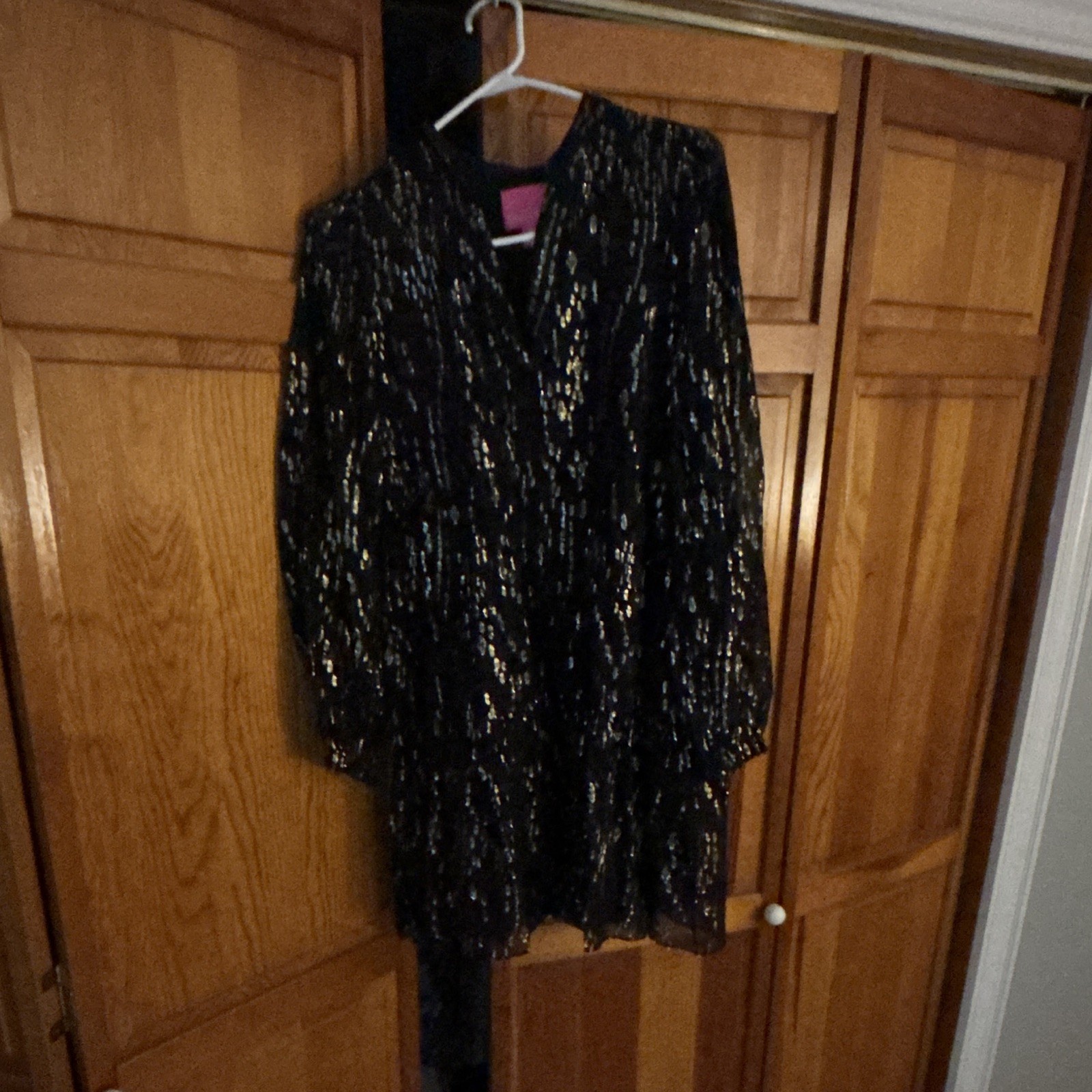 Lilly Pulitzer Winona Silk Swing Dress – Onyx Fish Clip Gold Chiffron M