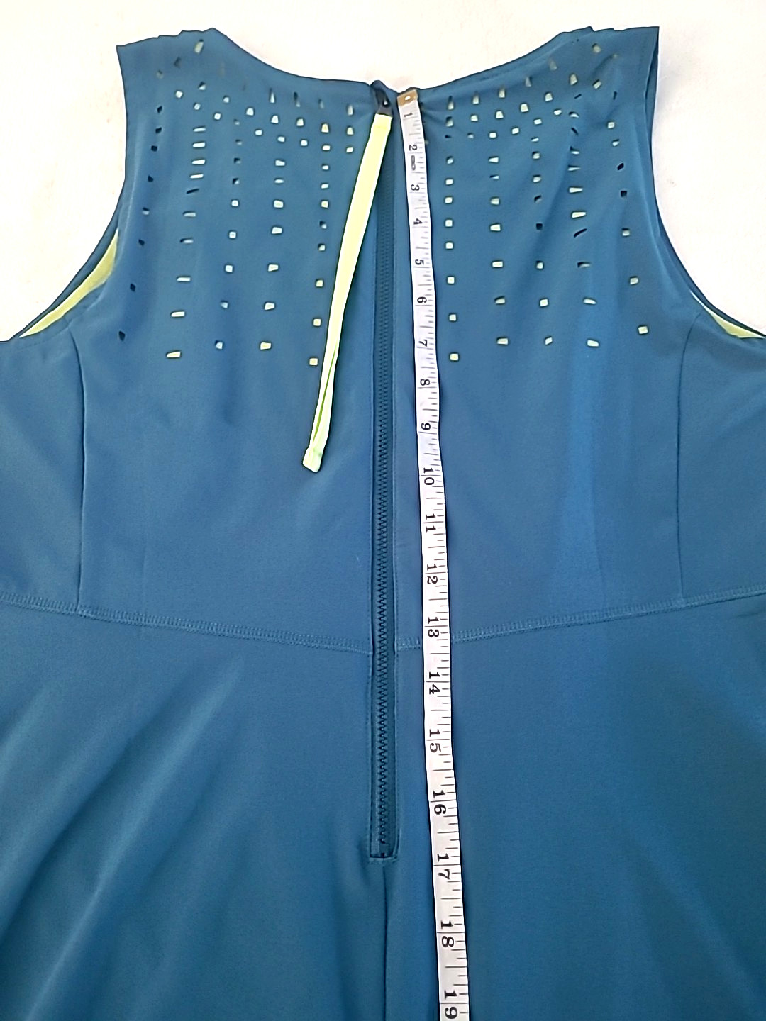Title Nine Athletic Tank Dress US 10 Blue Stretch Travel Sporty Activewear Zip