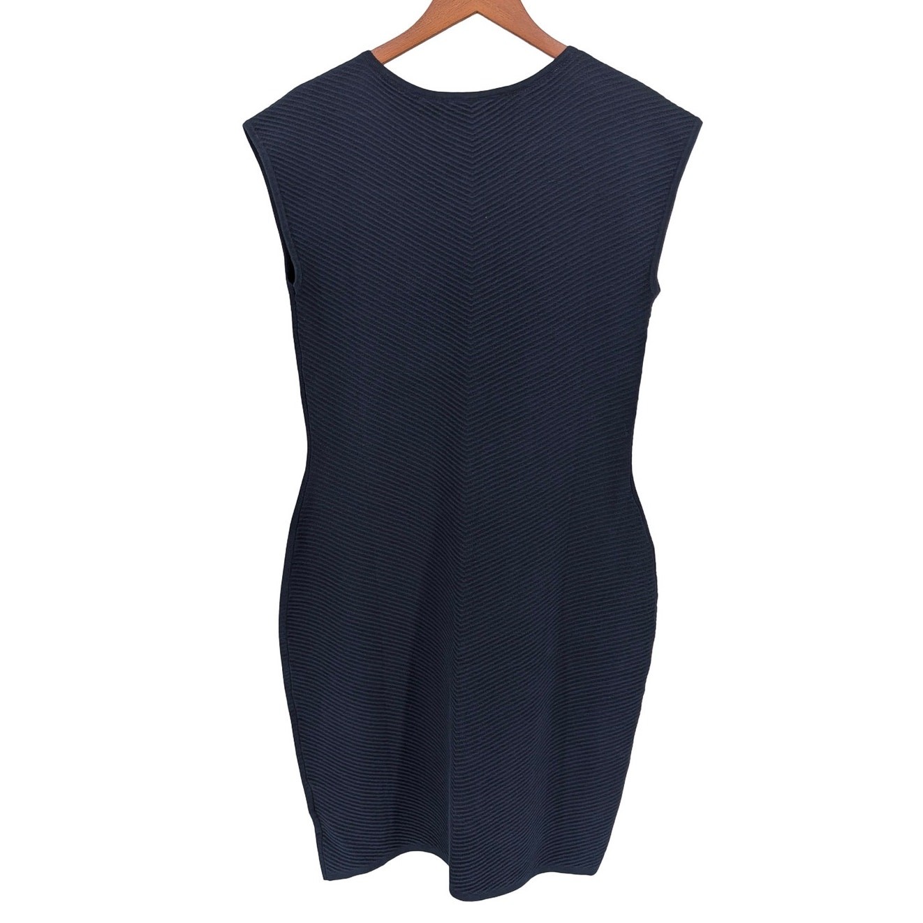 NWT Brooks Brothers Navy Textured Knit Sheath Dress XL Stretch Midi