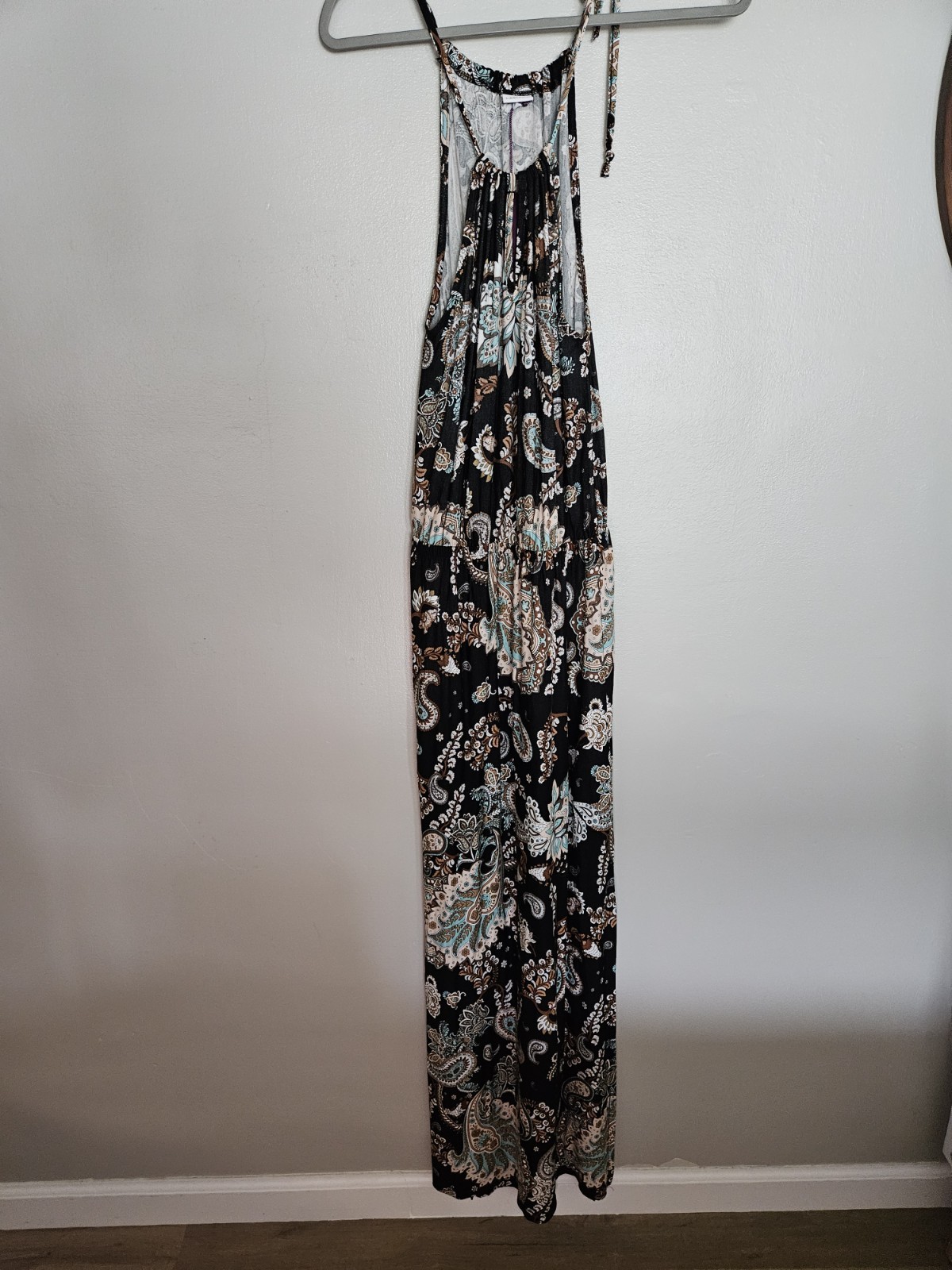 Lascana Womens Resort Tropical Summer Black Paisley Print Maxi Dress NEW Size 4