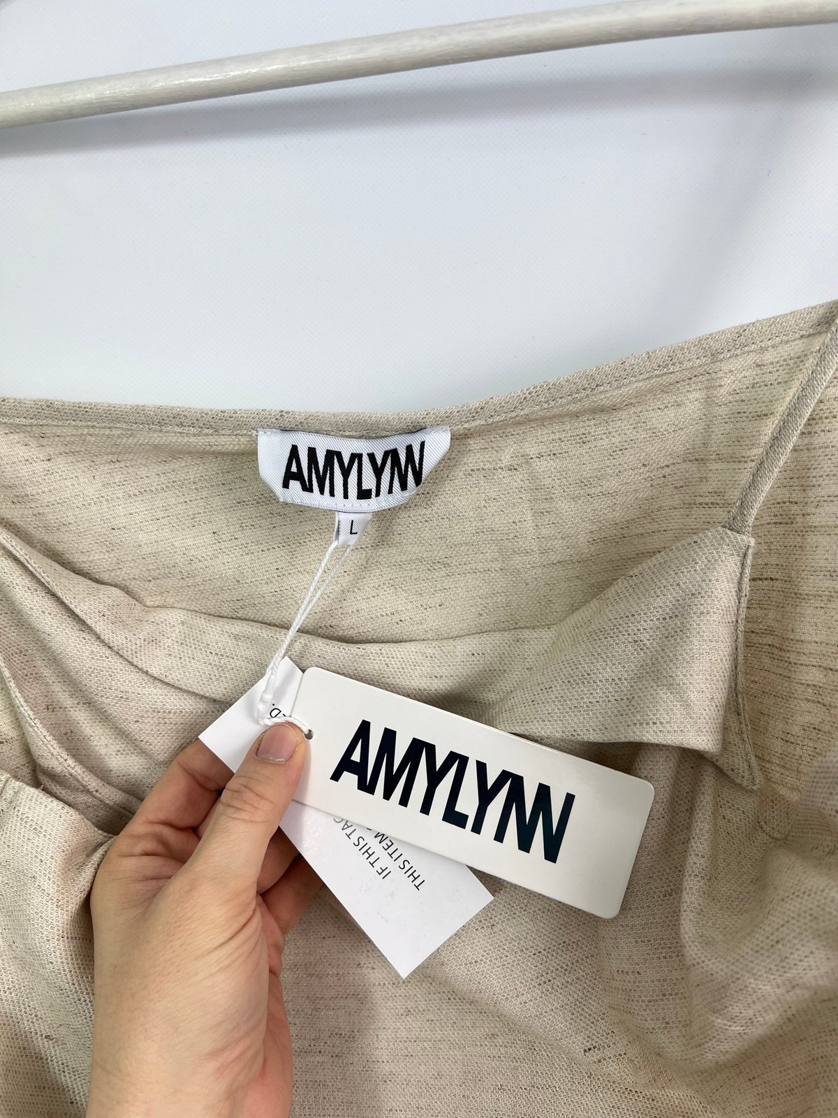 Amy Lynn Asymmetric High Side Split Midi Dress. Ruched side 2035 Size L