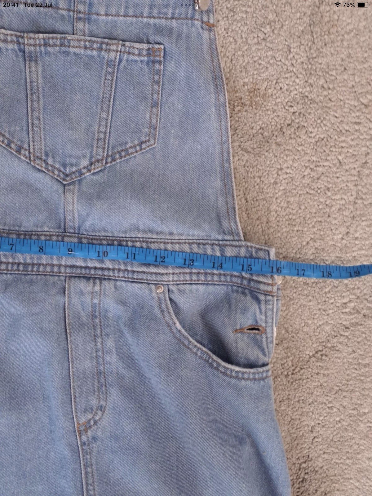 Women’s H&M Blue Denim Pinafore Dungaree Dress Size 10