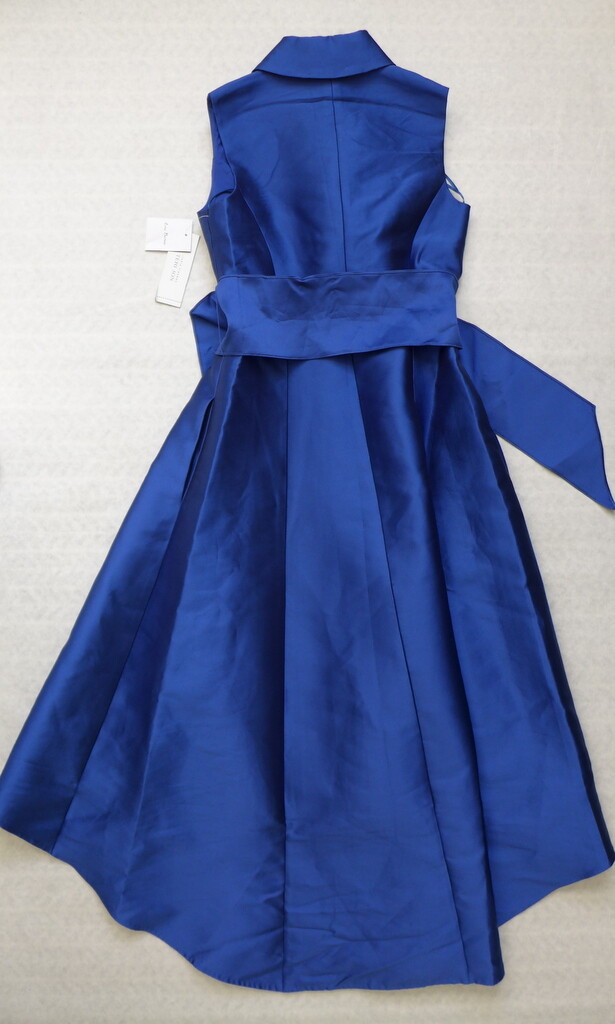NWT TERI JON by Rickie Freeman Sequin Mikado High-Low Shirtdress in Royal 2/4