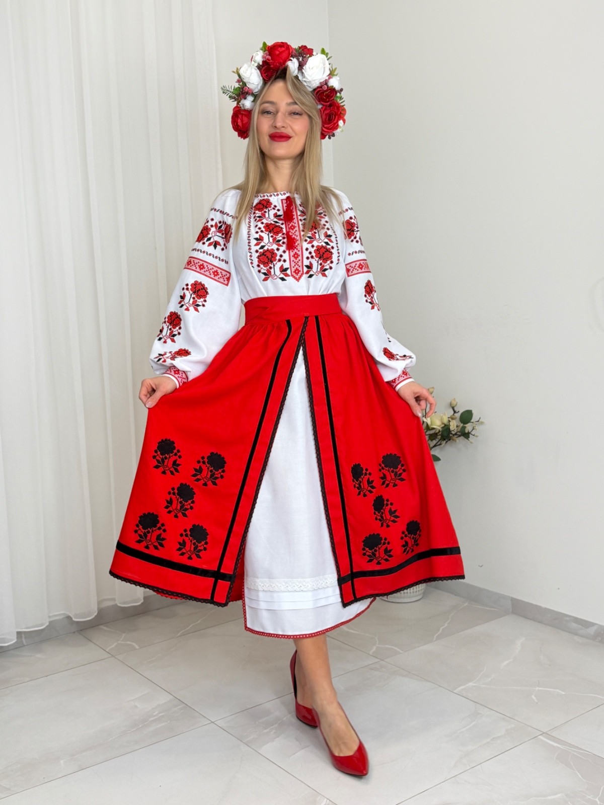 Ukrainian Vyshyvanka Dress Set Women | National Embroidered Folk Costume