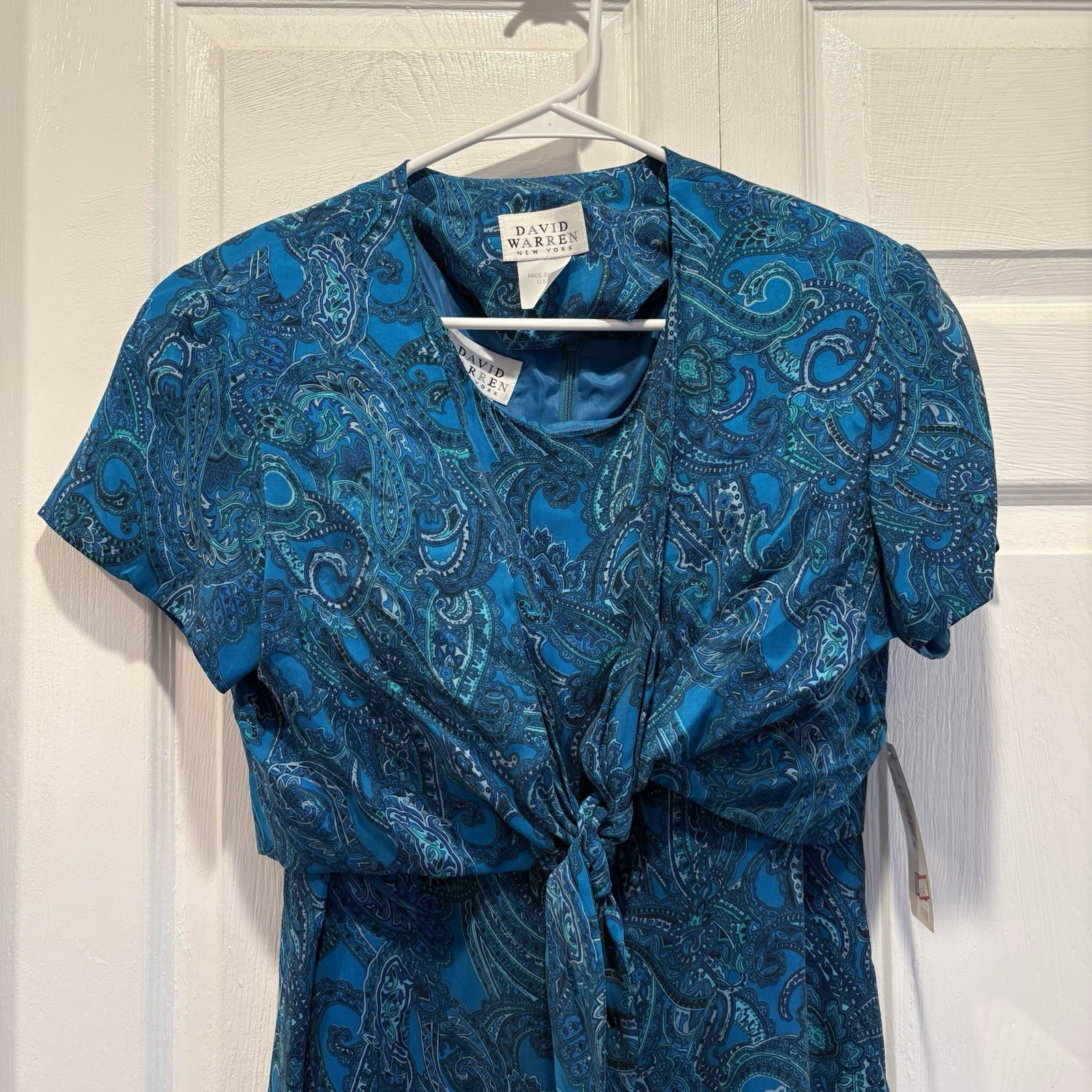 Vintage NWT David Warren Blue Ankle Length Dress and Overshirt Set – Size 14