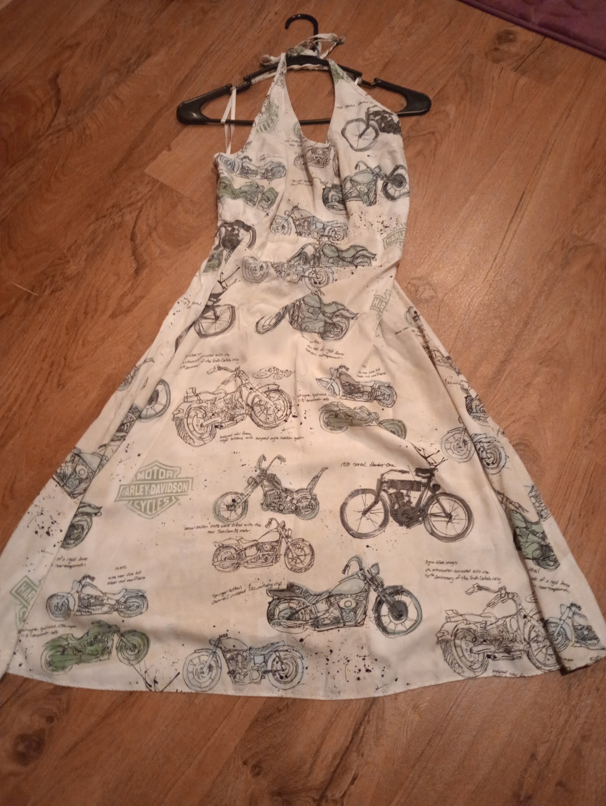 Vintage 90s/Y2K Harley Davidson Blueprint Halter Dress – XL – R.K. Stratman