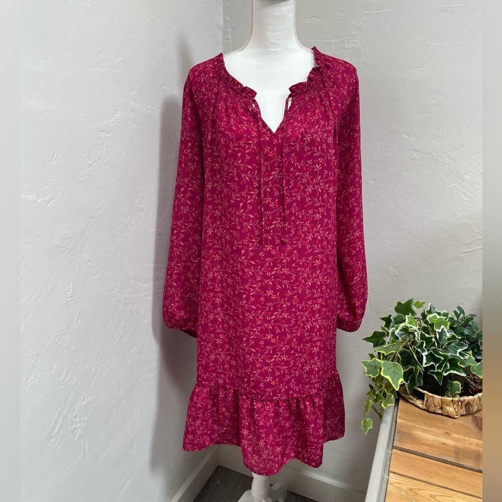 Old Navy Pink and Maroon Flowy Dress