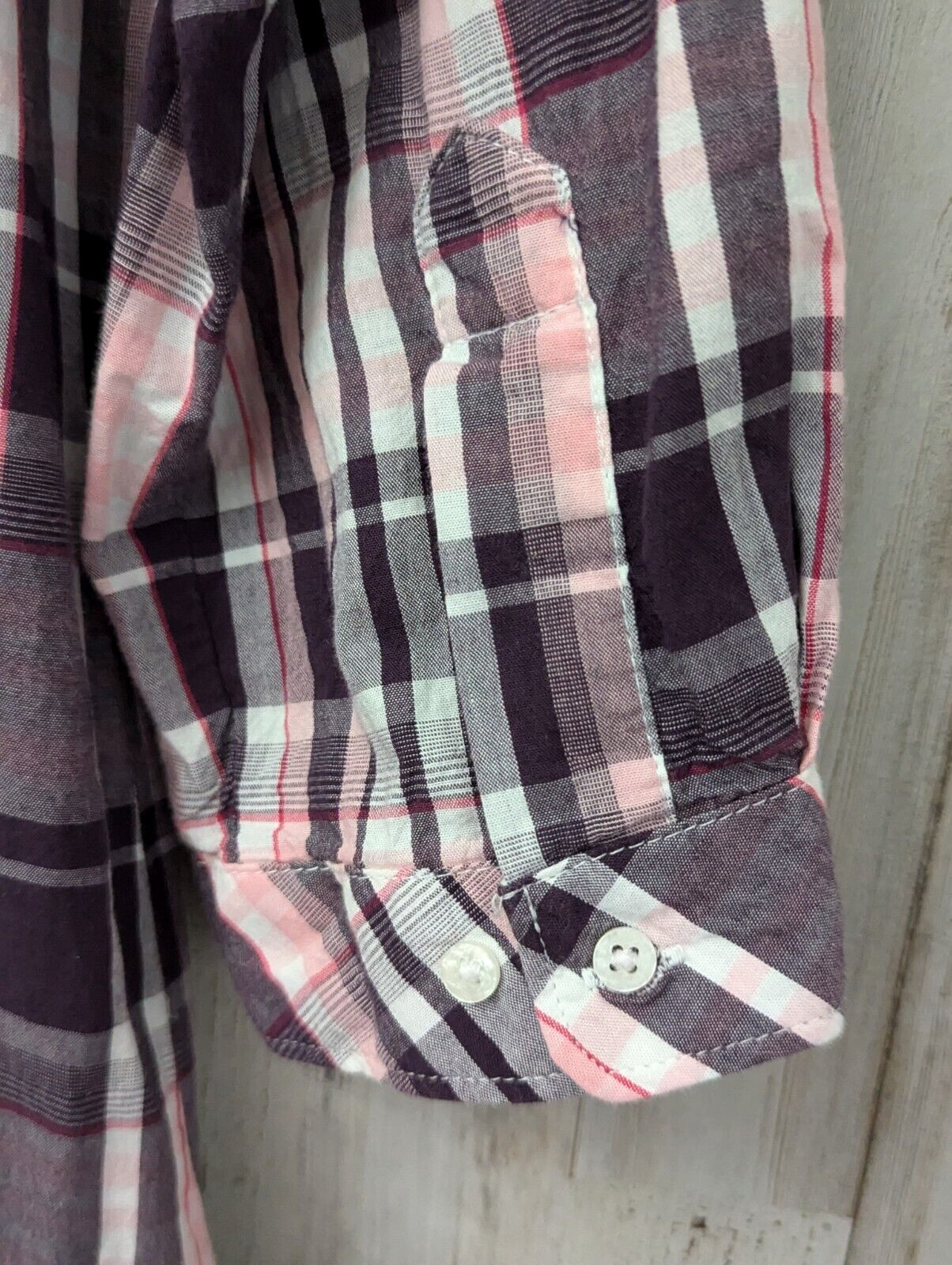 Columbia PFG Super Bonehead Dress Medium Pink Plaid Pockets Preppy Outdoor Beach