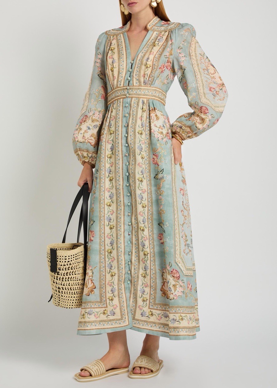 Zimmermann ROSELIGHT PLUNGE MIDI DRESS $ 950 Size 3