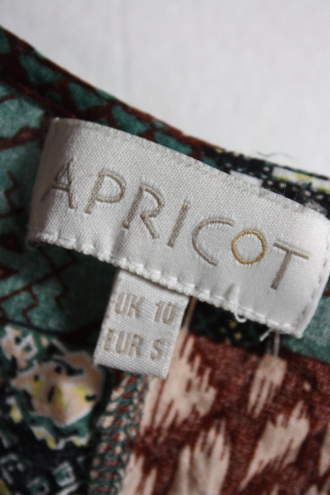 Apricot Womens Front Zip Patterned Dress Multi – Size 10 (M6)