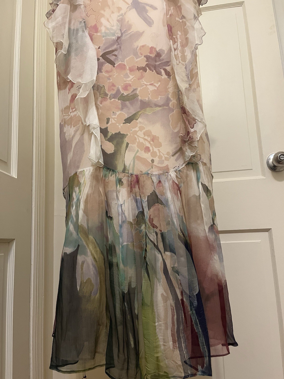 Roberto Cavalli Just Cavalli 2004 Ruffle Floral with hologram and Logo IT 42