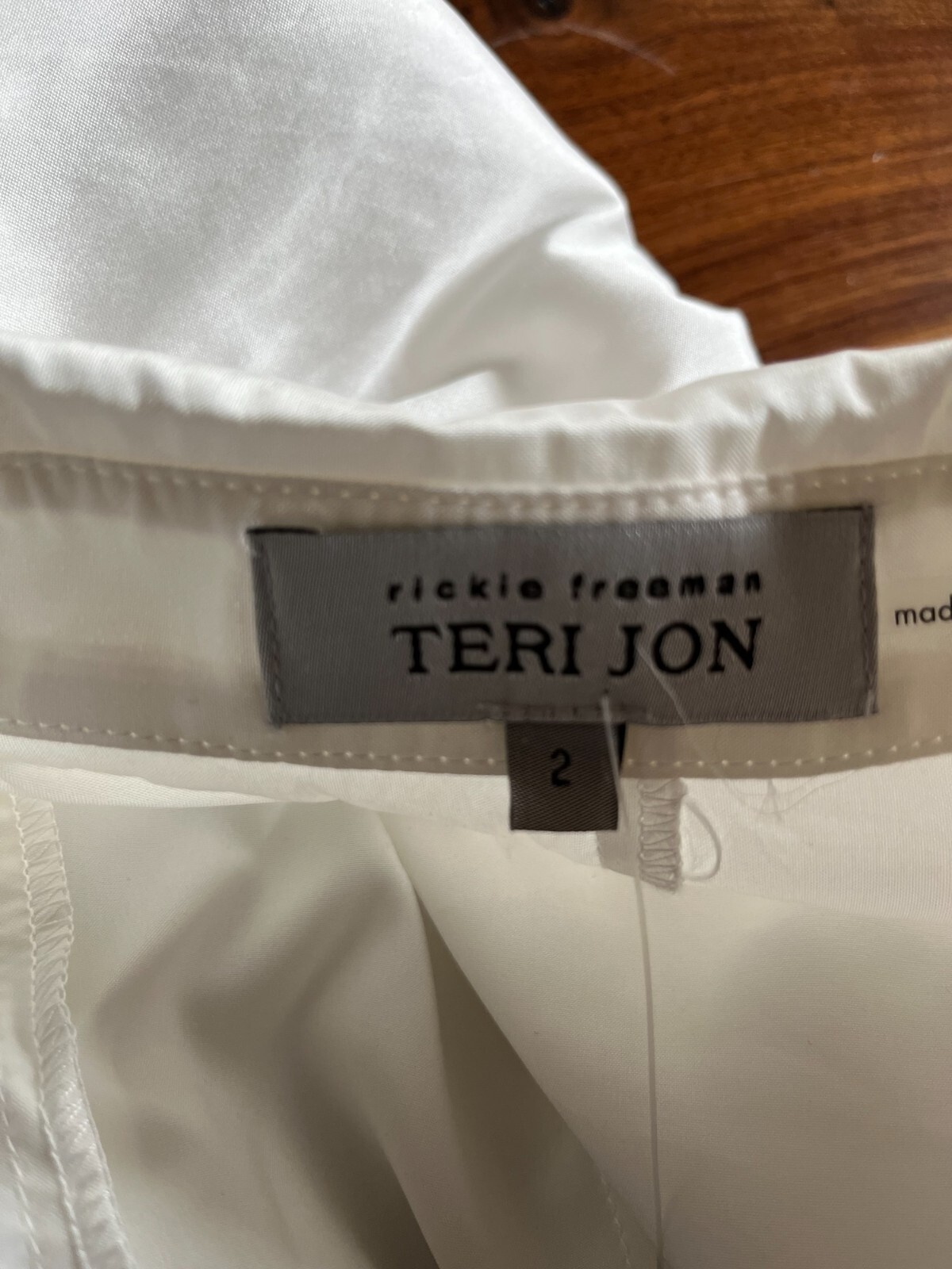 Teri Jon Colorblock Taffeta Shirtdress Size 2 White Black