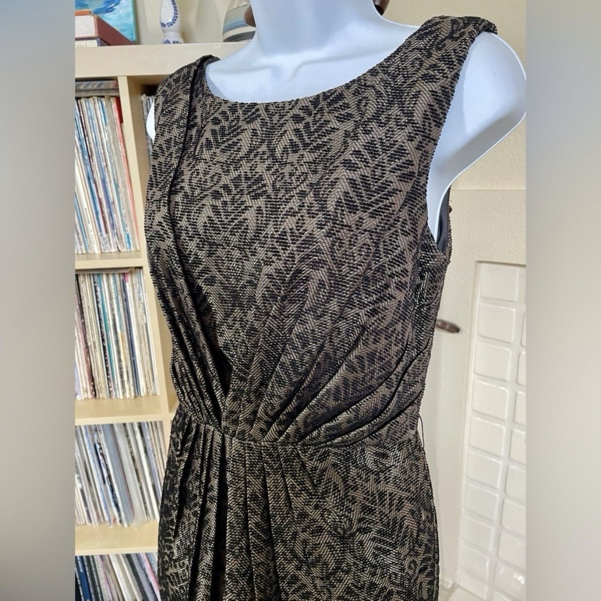 Elegant Vintage-vibe, Max & Cleo Black Textured Cocktail Party Dress Size 8